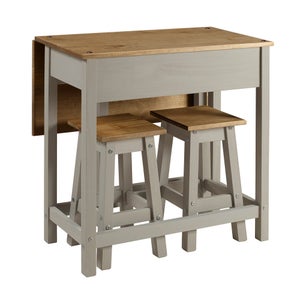 Corona 2 Seater Rectangular Drop Leaf Dining Table With 2 Chairs