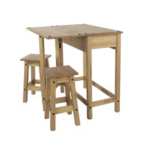 Corona 2 Seater Rectangular Drop Leaf Dining Table With 2 Chairs