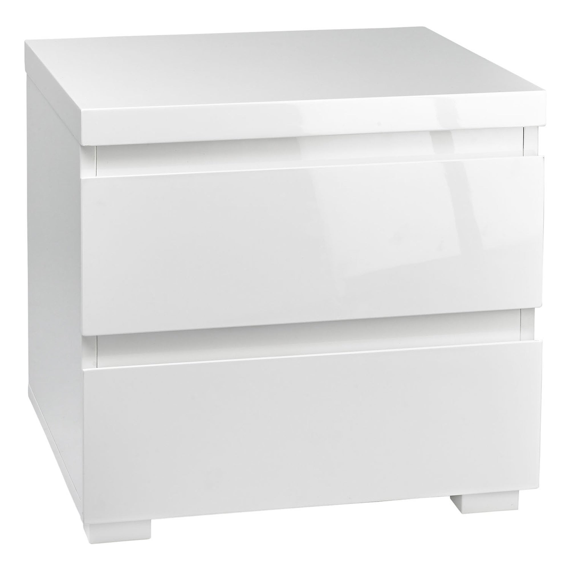 Photos - Coffee Table PURO 2 Drawer Bedside Table White 