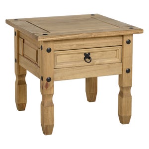 Corona 1 Drawer Lamp Table- Pine