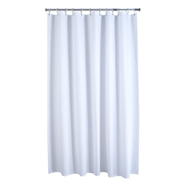 Waffle White Xl Shower Curtain Dunelm, How Long Are Shower Curtains Supposed To Be