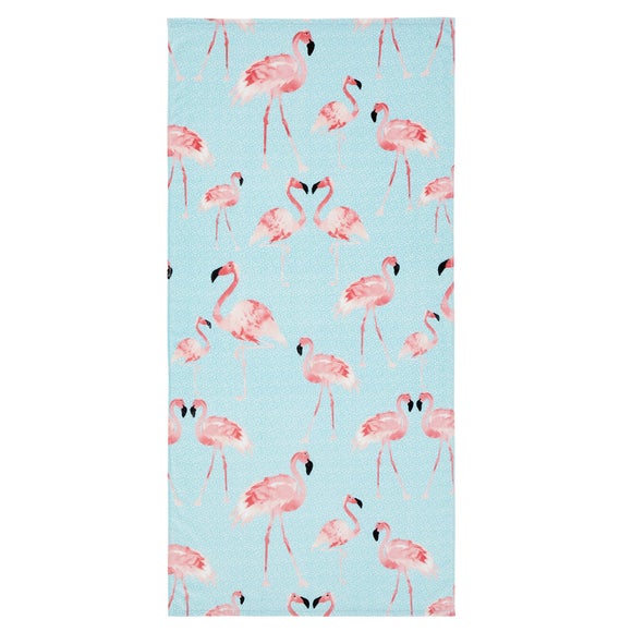 Catherine Lansfield Flamingo 76x160cm Multi Coloured Beach Towel