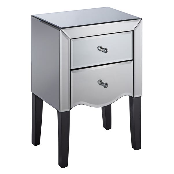 Palermo 2 Drawer Mirrored Bedside Table image 1 of 1