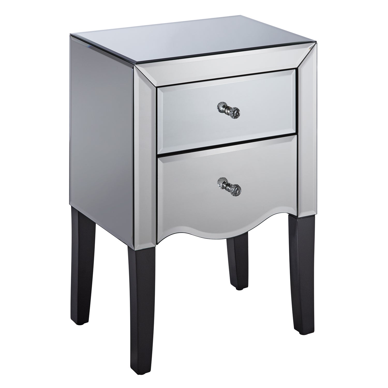 Palermo 2 Drawer Mirrored Bedside Table