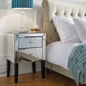 Palermo 2 Drawer Mirrored Bedside Table