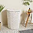 Cable Knit Laundry Basket Cream