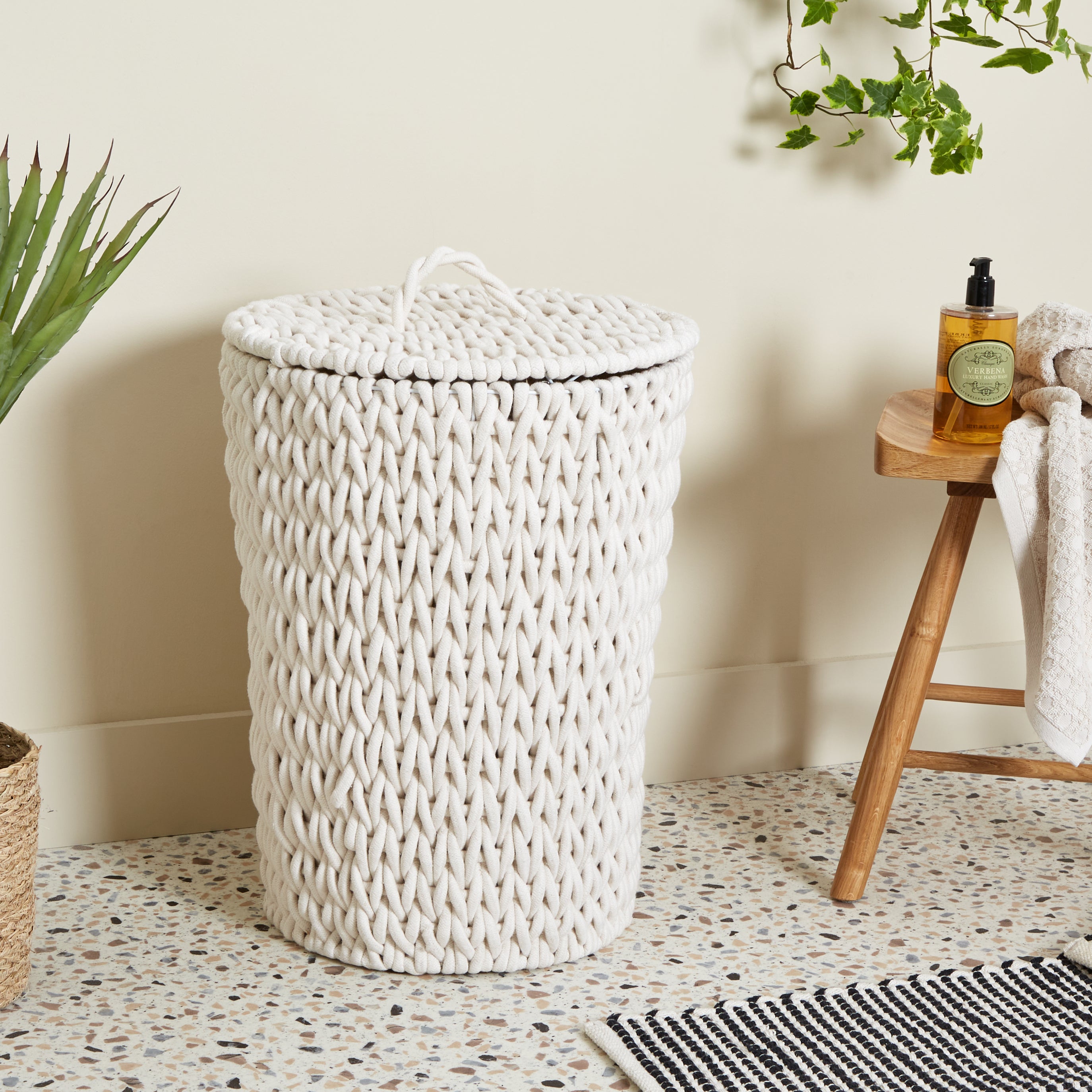 Cable Knit Laundry Basket