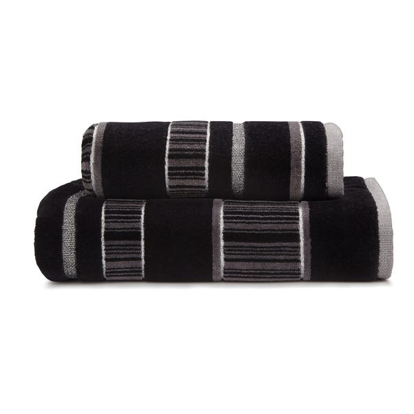 Sheared Stripe Black Towel image 1 of 3