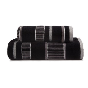 Sheared Stripe Black Towel