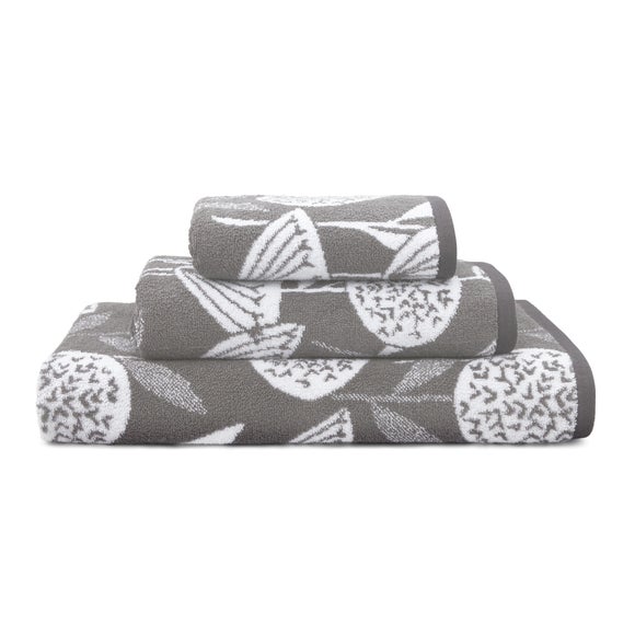 Grey patterned deals bath towels