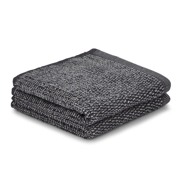 Pack of 2 Charcoal Marl Face Cloths