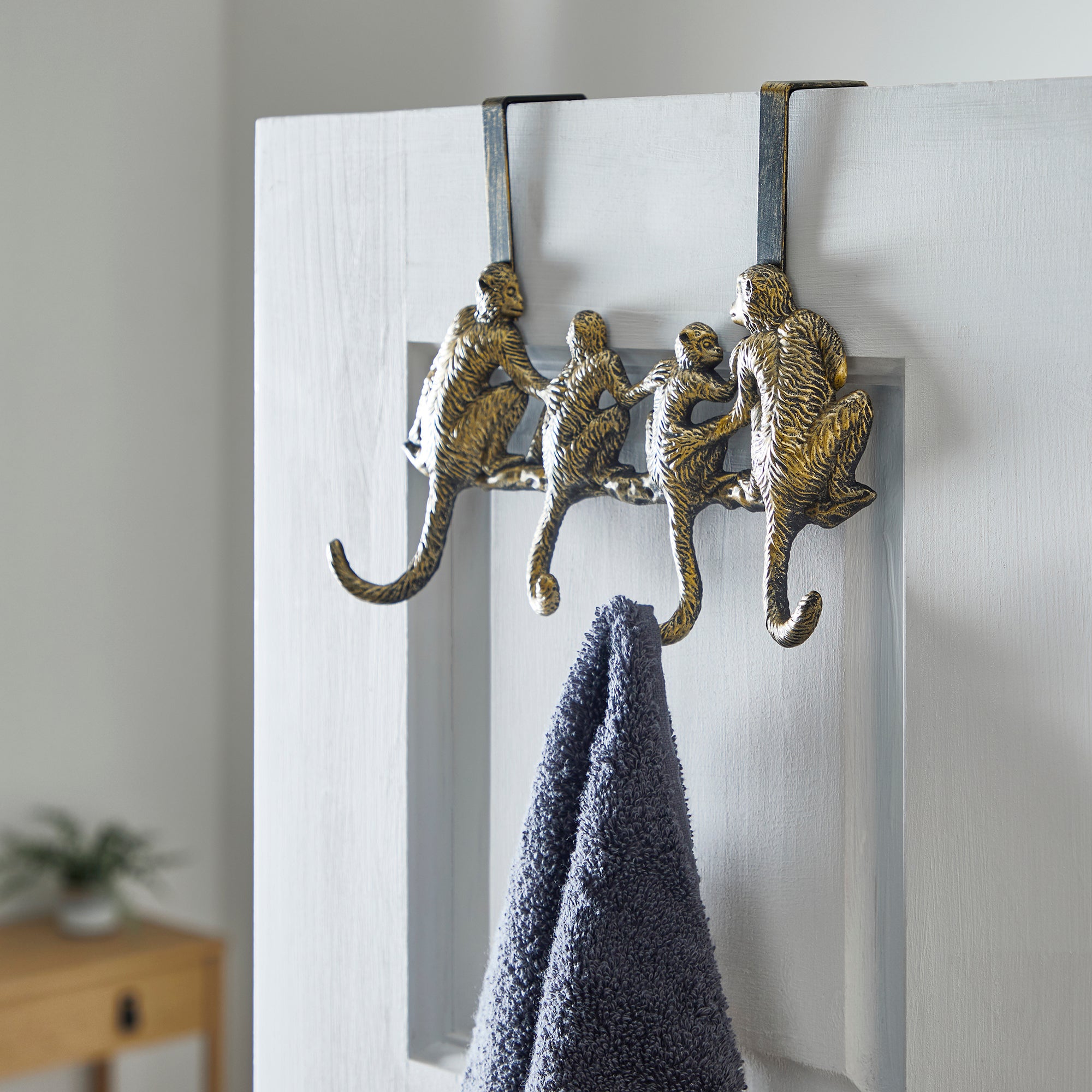Over The Door Hook Door Hanger, Over The Door Towel Rack with 6 Coat Hooks  for Hanging, Antique Copper