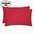 Pack of 2 Kids Non Iron Plain Dye Red Pillowcases