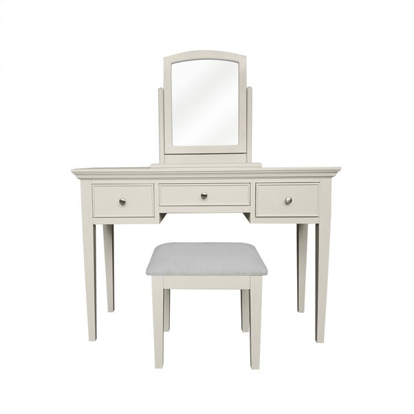 Charlotte 3 Drawer Dressing Table Set with Mirror, Ivory image 1 of 7