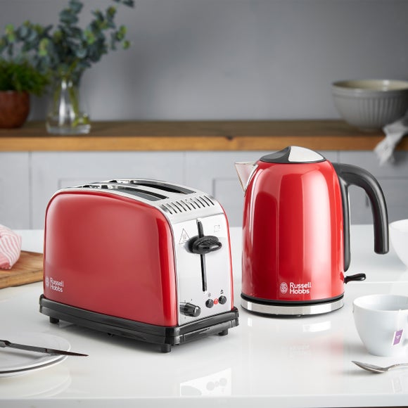 russell hobbs red kettle and toaster