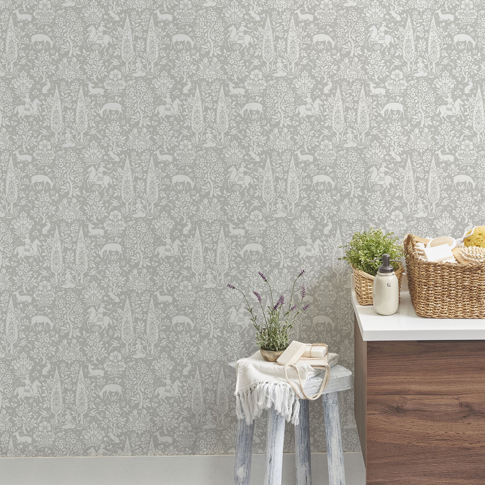 Woodland Grey Wallpaper Dunelm