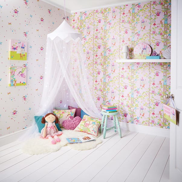 Woodland Fairies Pink Wallpaper Dunelm, Woodland Fairy Room Decor