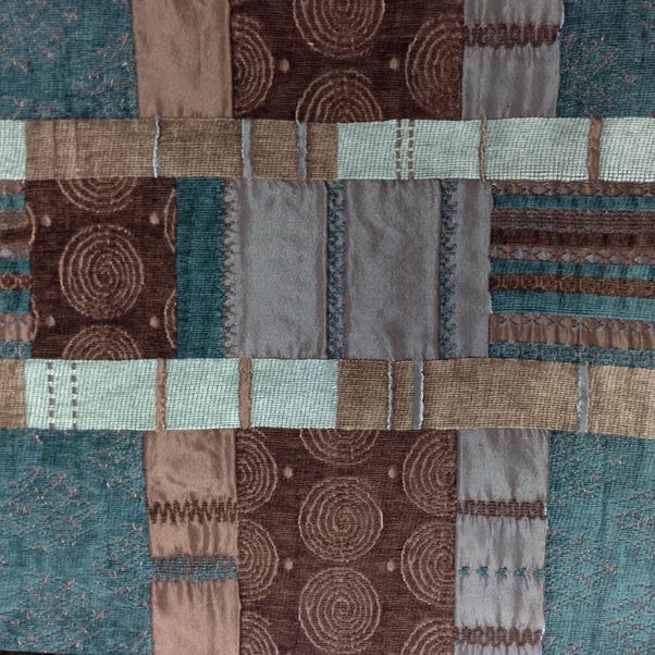 By the Metre Prague Chenille Patchwork Teal Fabric image 1 of 1