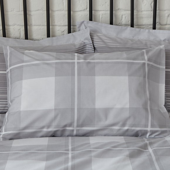 Colby Grey Reversible Duvet Cover And Pillowcase Set Dunelm   30613947 Alt01 