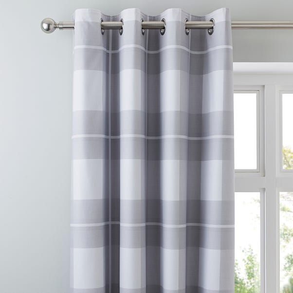 Colby Grey Blackout Eyelet Curtains image 1 of 5