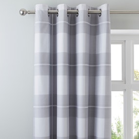 Colby Grey Blackout Eyelet Curtains