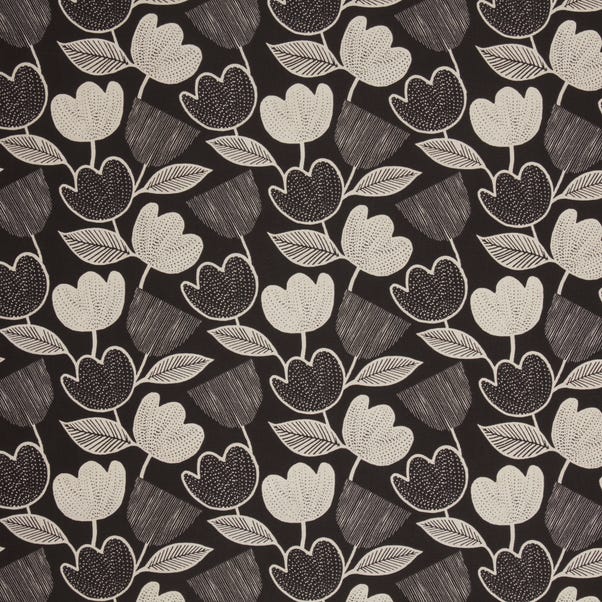 By the Metre Larvik Floral Black Cotton Fabric image 1 of 1