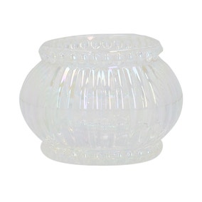 Ribbed Lustre Glass Tealight Holder
