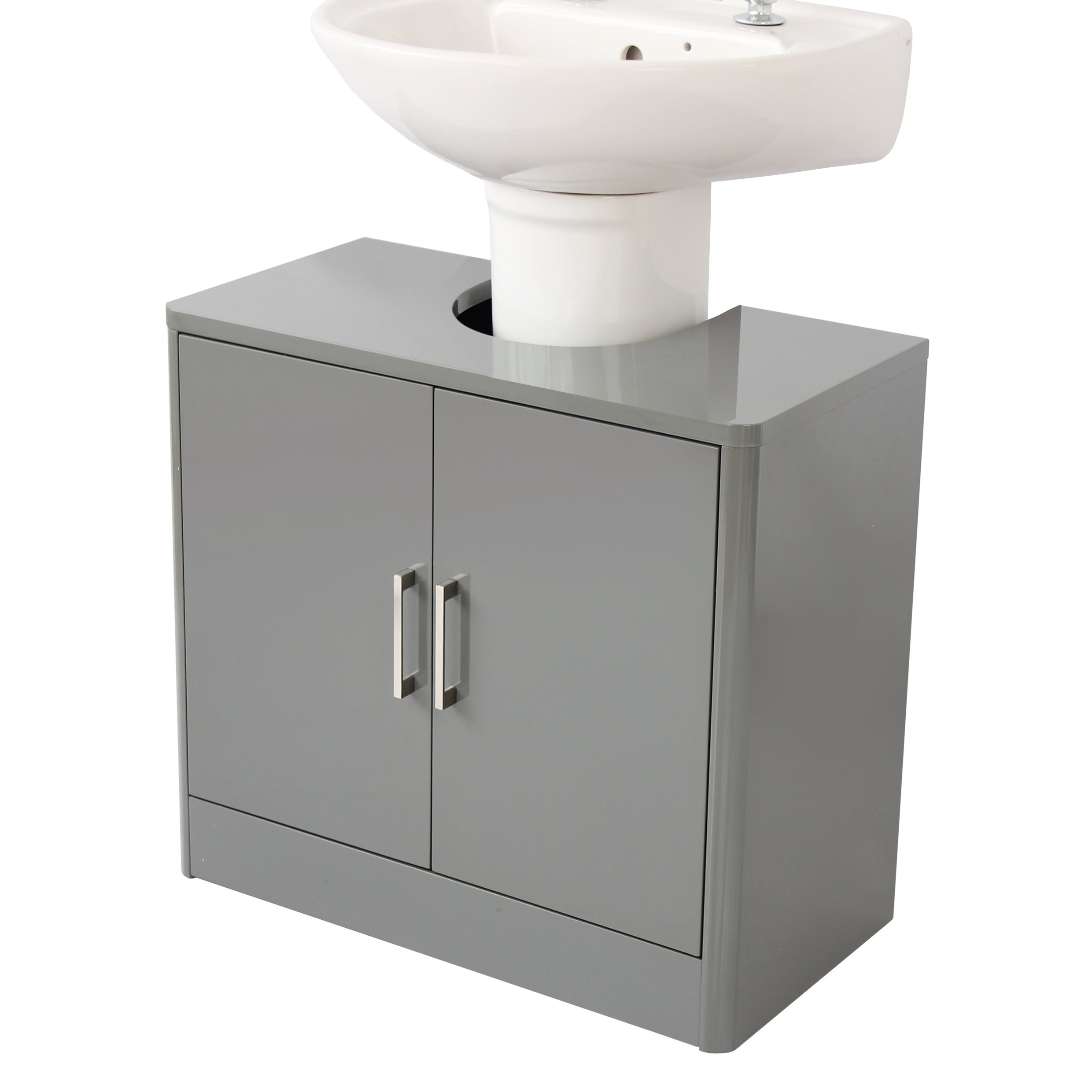 Image of Sicily Grey Bathroom Vanity Unit Grey