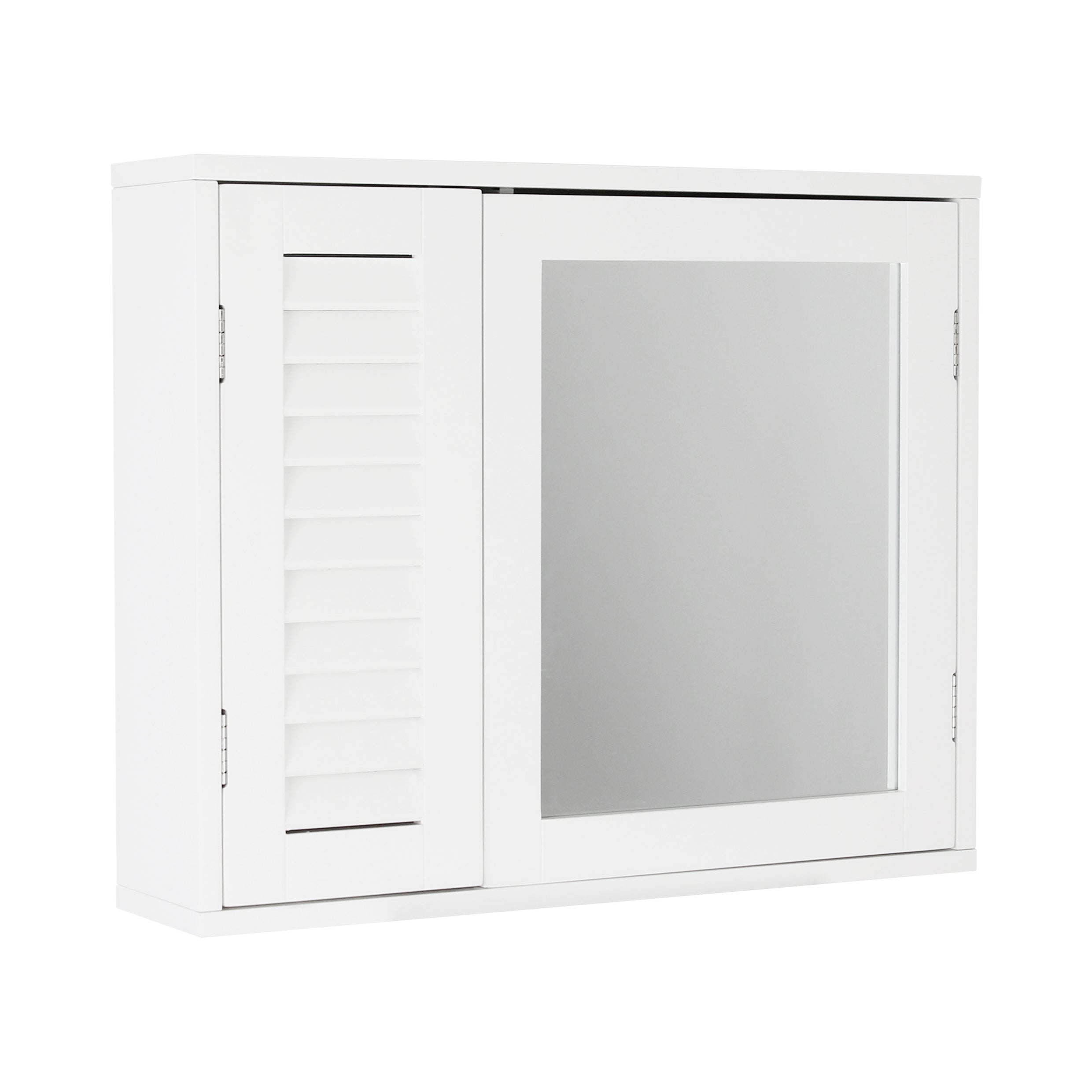 Photos - Display Cabinet / Bookcase Tuscany Leather White Tuscany Double-Door Cabinet White 
