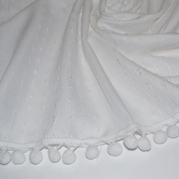 By the Metre Pom Pom White Voile image 1 of 1