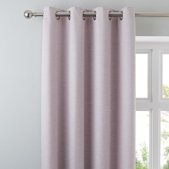 Brighton Blush Textured Eyelet Curtains Dunelm