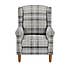 Oswald Check Wingback Armchair Grey Oswald Wingback