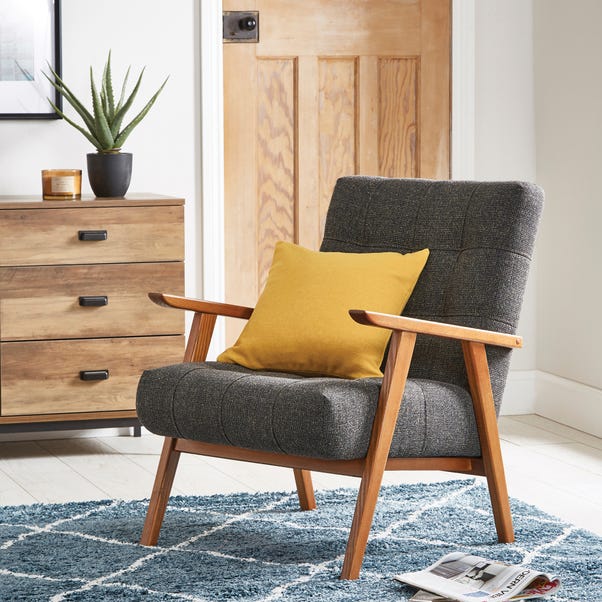 Arkin Wooden Frame Accent Chair - Grey