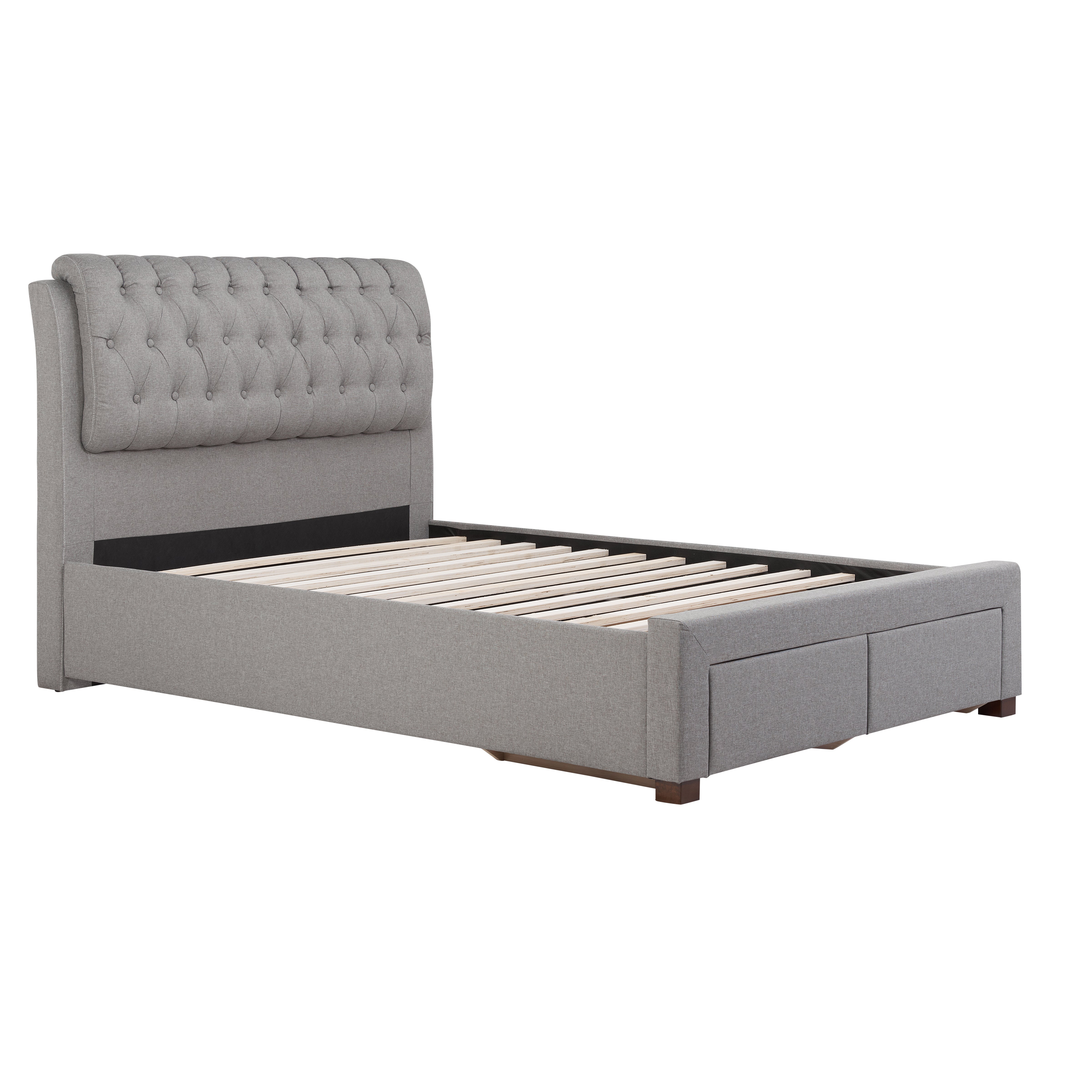 Valentino Grey 2 Drawer Storage Bed | Dunelm