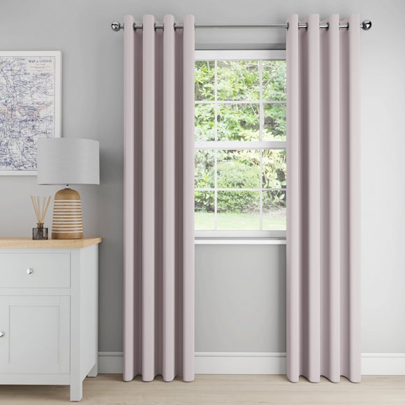 Nova Blush Blackout Eyelet Curtains Dunelm