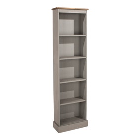 Corona Grey Tall Narrow Bookcase
