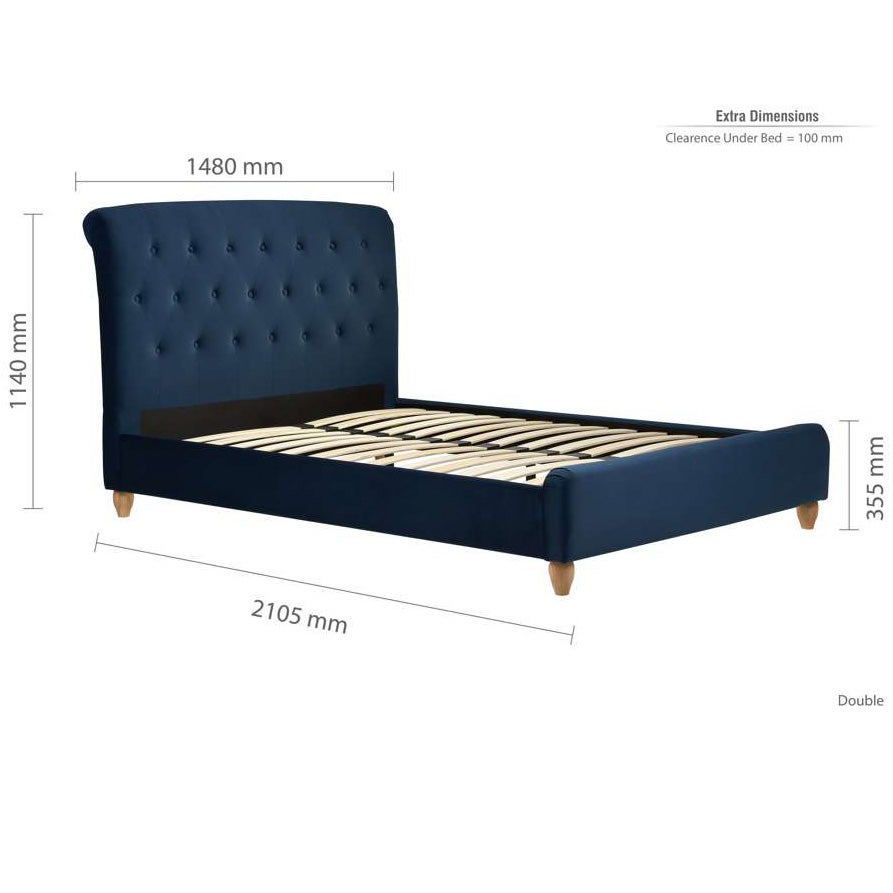 Brompton Fabric Bed Frame Blue