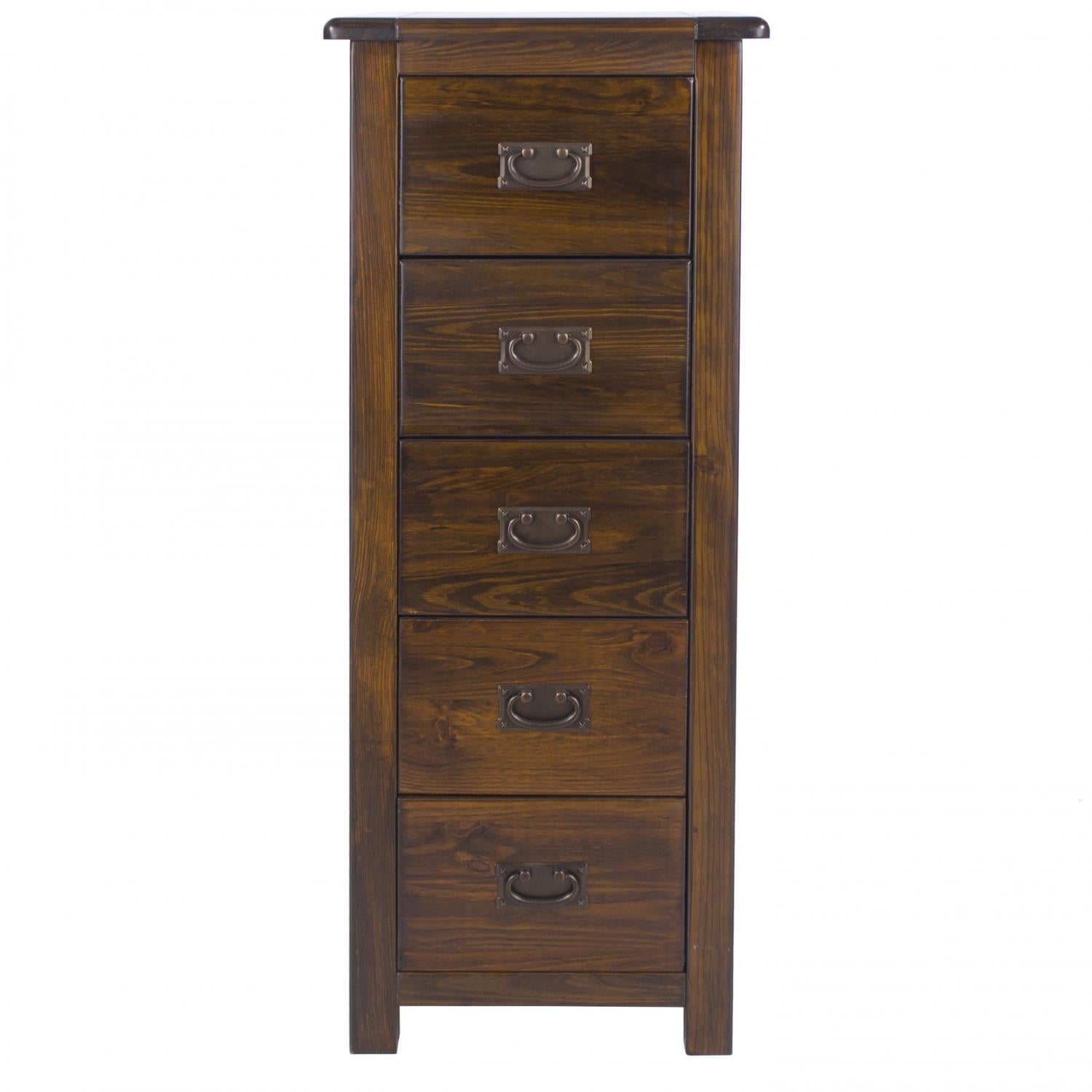 Boston Narrow 5 Tall Chest of Drawers Drawer Chest Brown