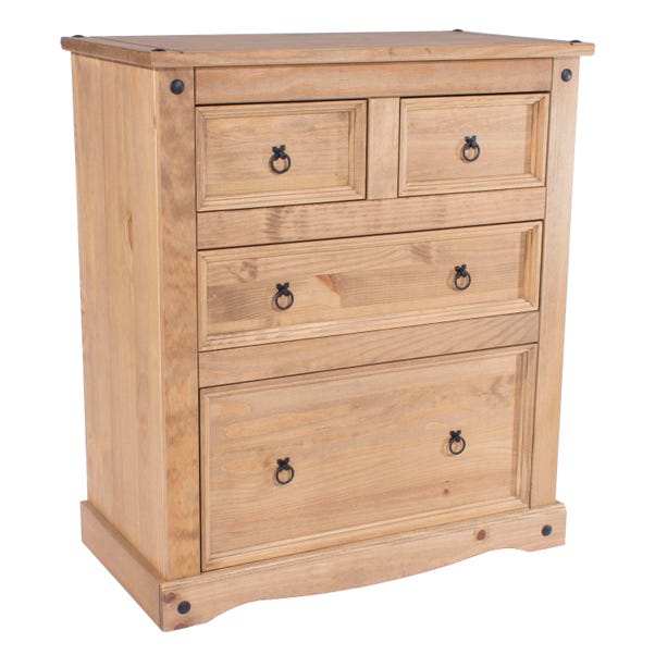 Corona 2 Over 2 Drawer Chest, Pine Natural