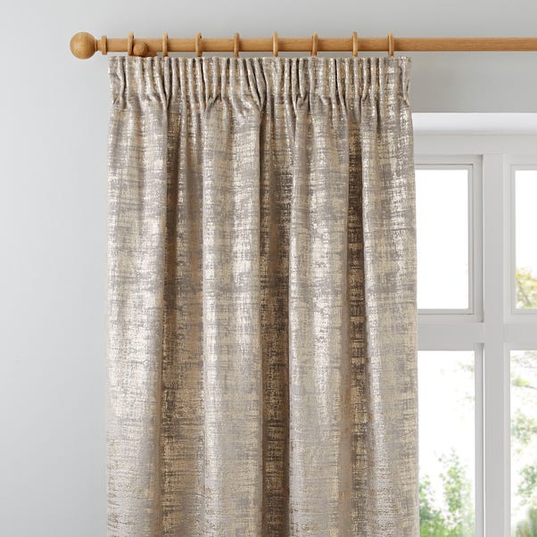 Romano Gold Velour Pencil Pleat Curtains  undefined