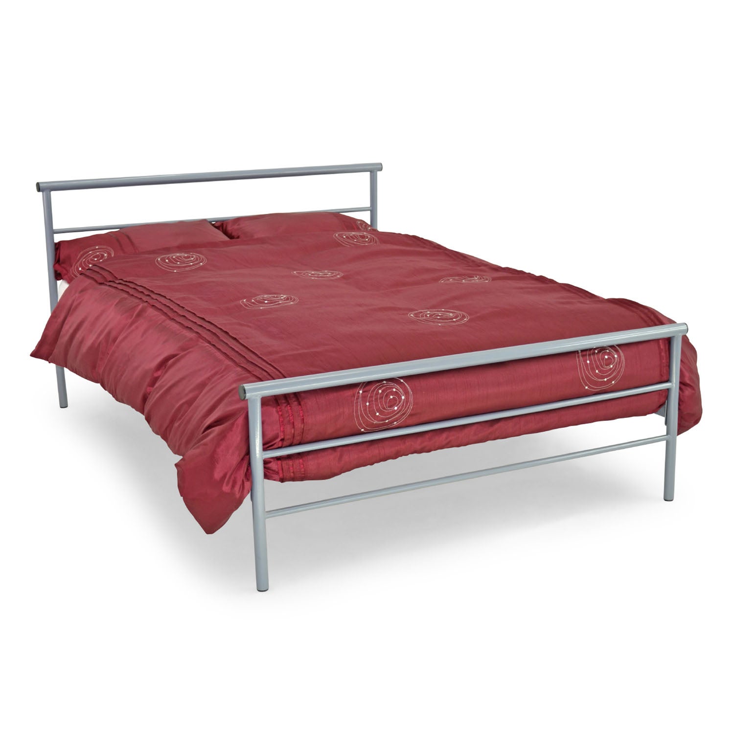 Contract Mesh Silver Metal Bed Frame Dunelm