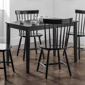 Hudson 4 Seater Rectangular Dining Table- Black