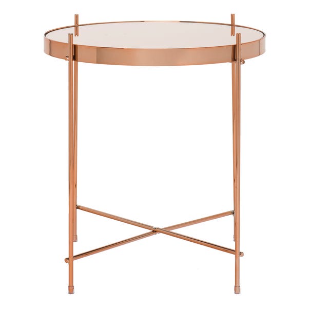Oakland Circular Copper Lamp Table - Copper