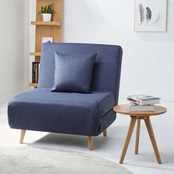 Macy Fabric Blue Chair Bed Dunelm