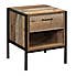 Urban Rustic 1 Drawer Bedside Table Natural