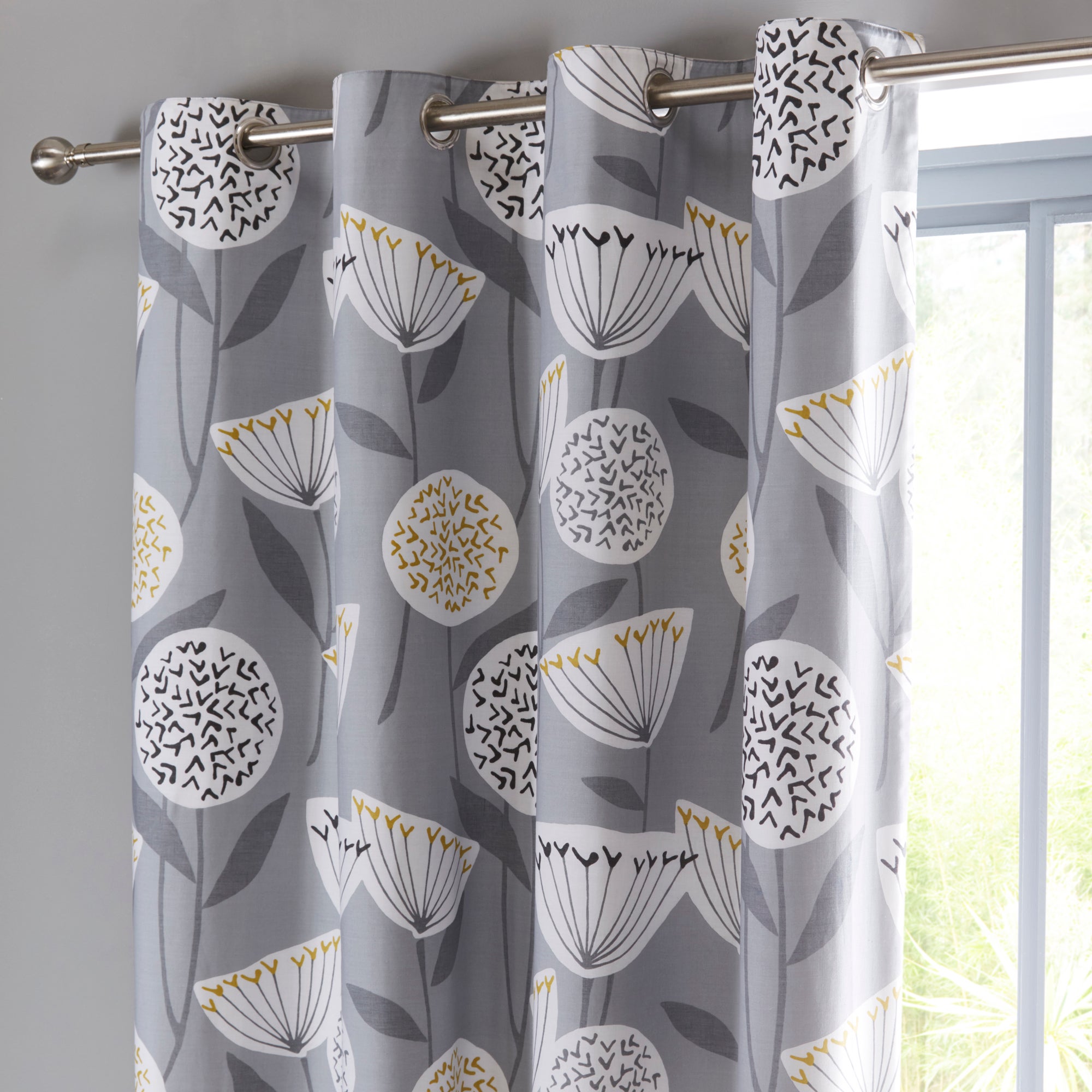 £65.00 for Elements emmott grey blackout eyelet curtains grey and