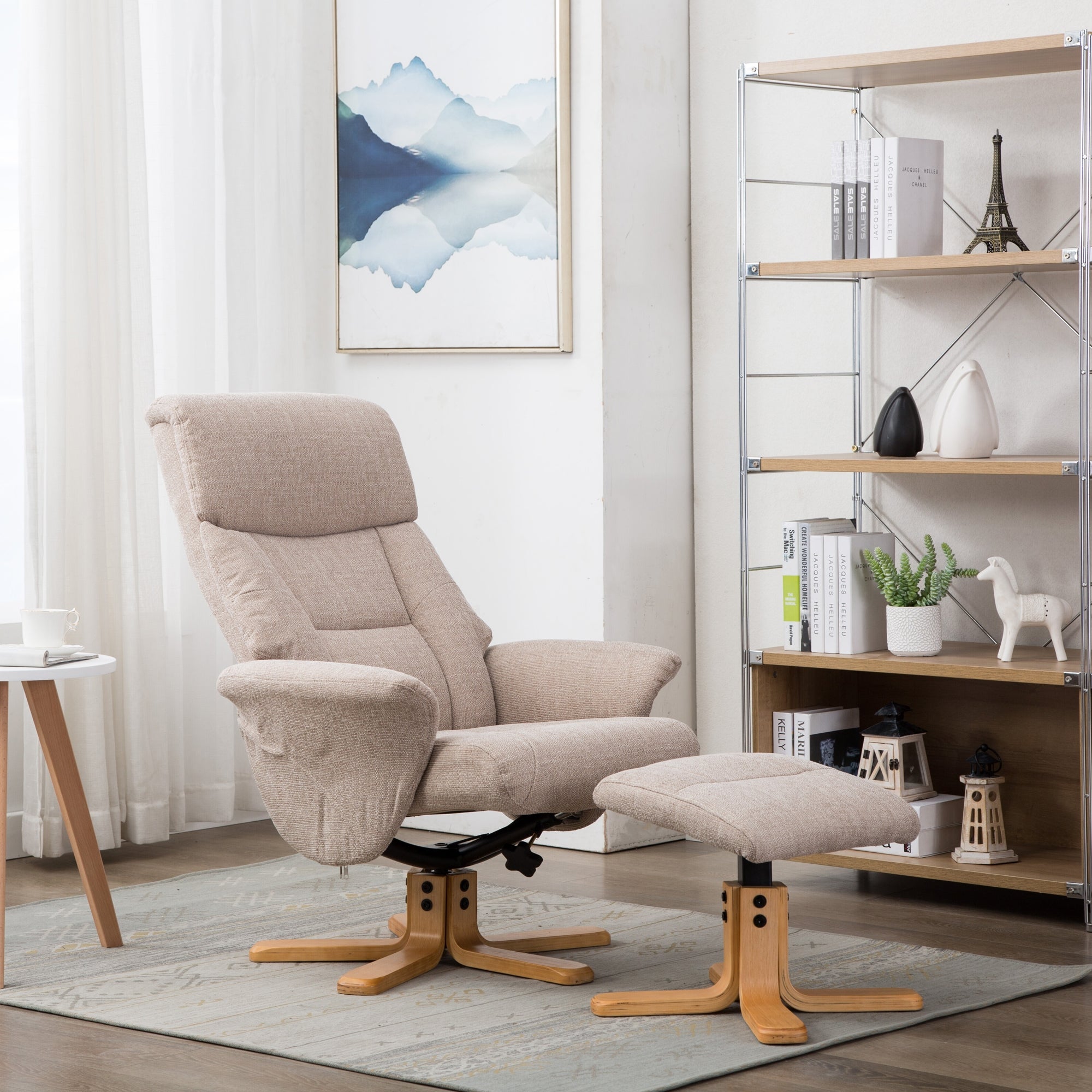 Whitham Swivel Recliner Chair, Natural