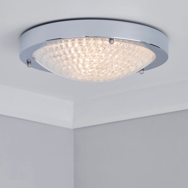 Aegean Crystal Bathroom Flush Ceiling Fitting Dunelm - How To Put Spotlights In Bathroom Ceiling