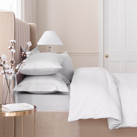 Cotton Sateen Plain Silver Duvet Cover 