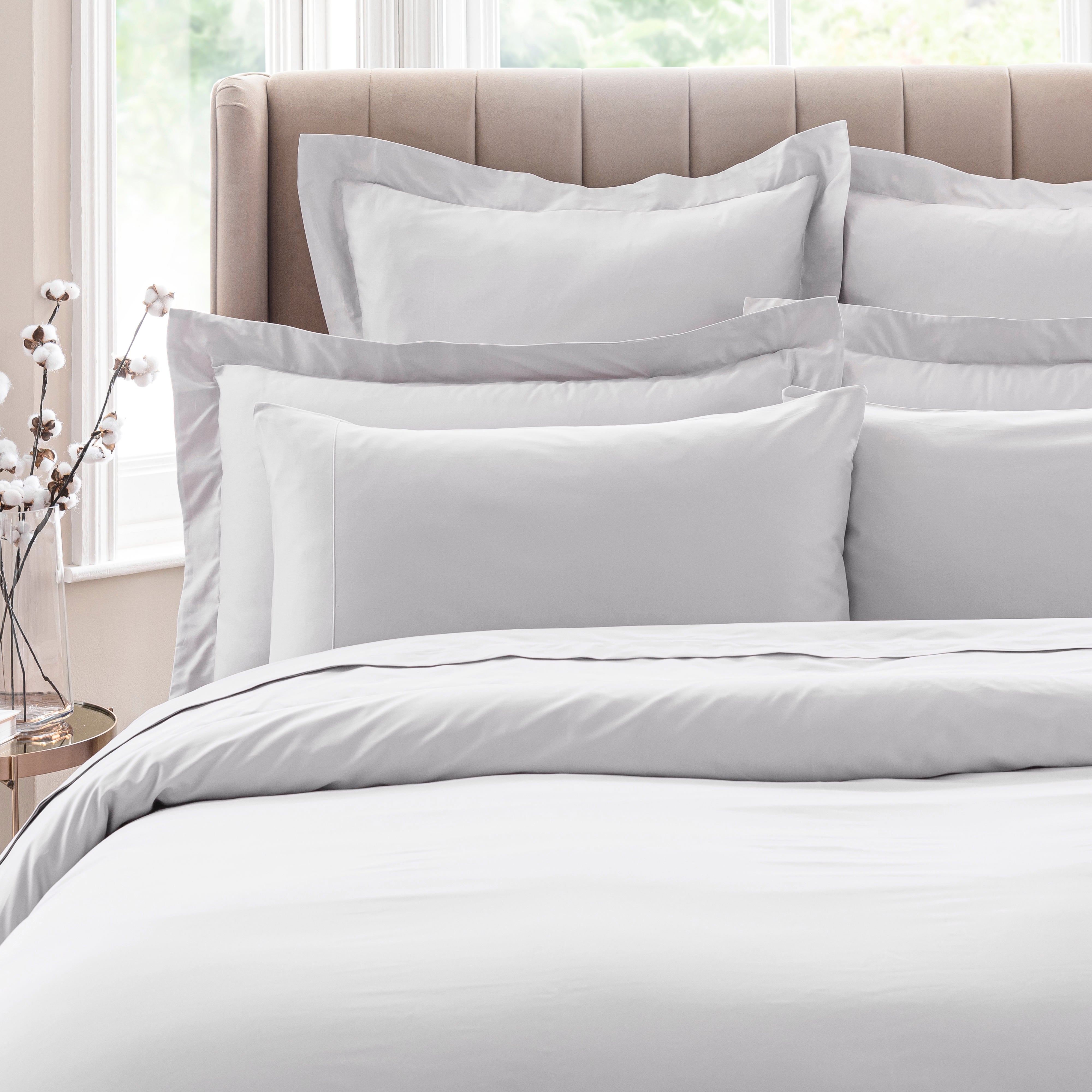Dorma 300 Thread Count 100% Cotton Sateen Plain Cuffed Pillowcase